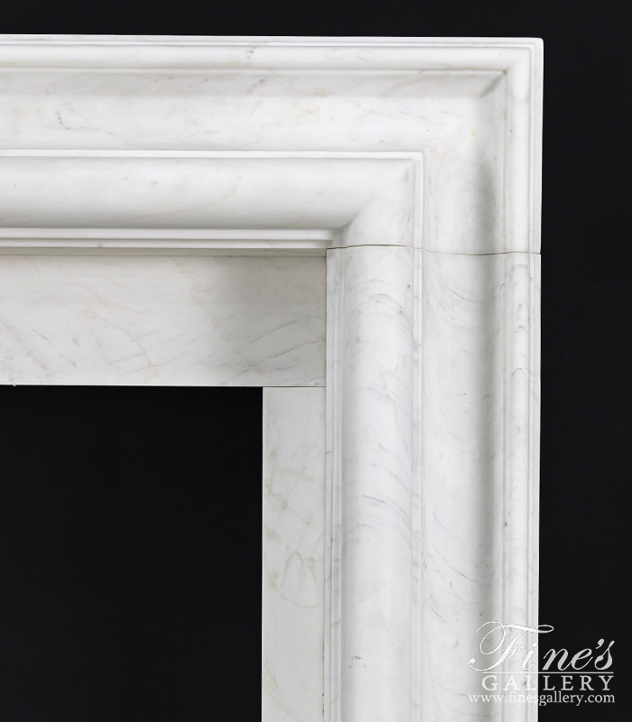 Marble Fireplaces  - Bolection Style Fireplace Mantel In Statuary White Marble - MFP-747